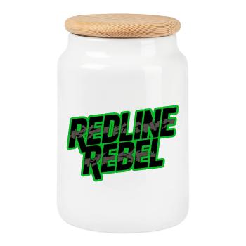 Redline Rebel Lettering Conception de la Voiture - Boîte à biscuits avec couvercle en bois - blanc - Devant