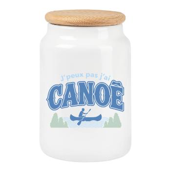 J'peux pas j'ai CANOE - Boîte à biscuits avec couvercle en bois - blanc - Devant
