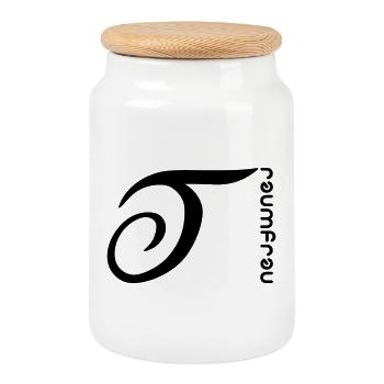 dreamgirl - Cookie Jar with Wooden Lid - white - Front