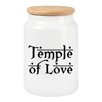 TEMPLE OF LOVE Liebe Tempel - Cookie Jar with Wooden Lid - white - Front