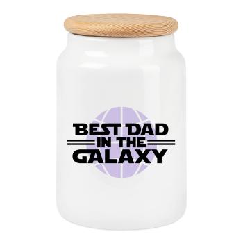 Beste Vati in der Galaxie - Keksdose mit Holzdeckel - Weiß - Vorne