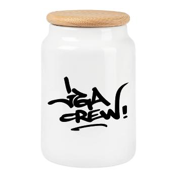 JGA Crew - Keksdose mit Holzdeckel - Weiß - Vorne