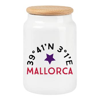 Mallorca - Cookie Jar with Wooden Lid - white - Front