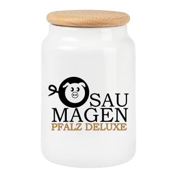 Pfalz Deluxe Saumagen - Keksdose mit Holzdeckel - Weiß - Vorne