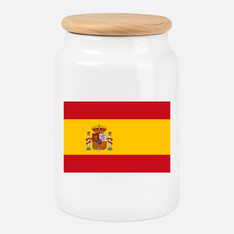 Spanien - Keksdose mit Holzdeckel - Weiß
