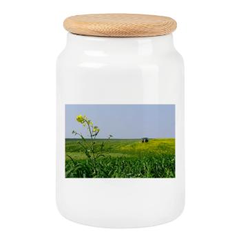 Rare - Cookie Jar with Wooden Lid - white - Front
