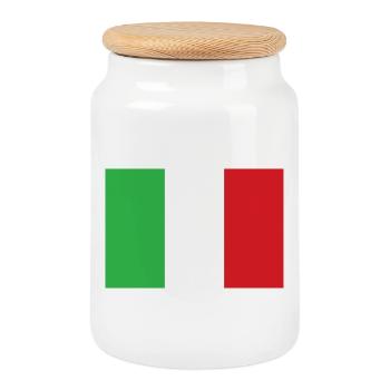 Drapeau de l’Italie Conception verticale - Boîte à biscuits avec couvercle en bois - blanc - Devant