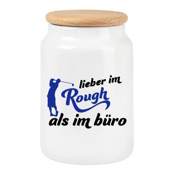 golf - Keksdose mit Holzdeckel - Weiß - Vorne