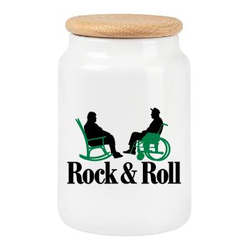 Rock n Roll 2clr New - Keksdose mit Holzdeckel - Weiß - Vorne