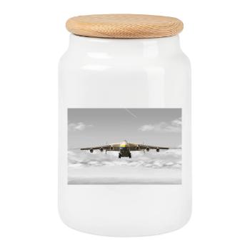 An-225 Mriya - Keksdose mit Holzdeckel - Weiß - Vorne