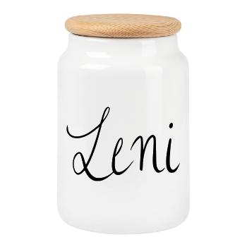 Leni - Keksdose mit Holzdeckel - Weiß - Vorne