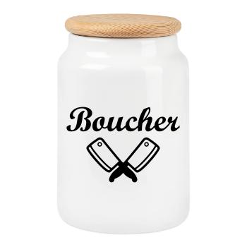 Boucher - Boîte à biscuits avec couvercle en bois - blanc - Devant