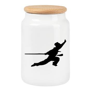 Taichi Qiong Kung Fu - Keksdose mit Holzdeckel - Weiß - Vorne