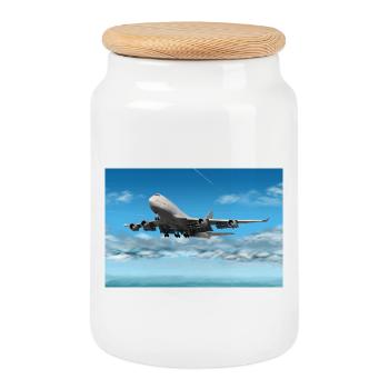 747 - Keksdose mit Holzdeckel - Weiß - Vorne