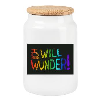 Ich will Wunder Poster - Keksdose mit Holzdeckel - Weiß - Vorne