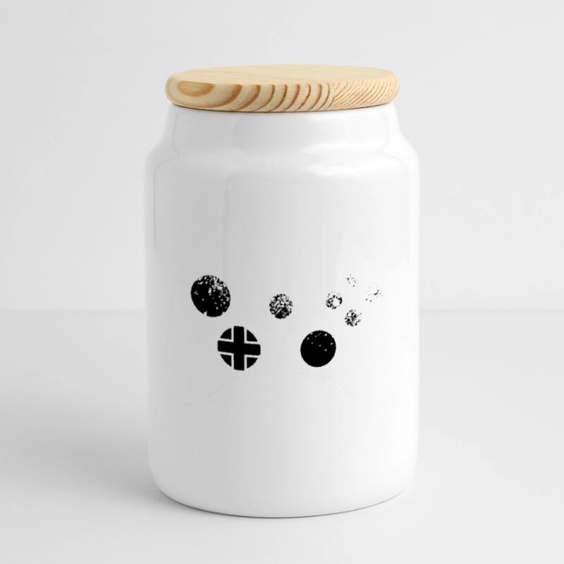 Splatter - Controller Pattern for Gamers Cool Cookie Jar with Wooden Lid