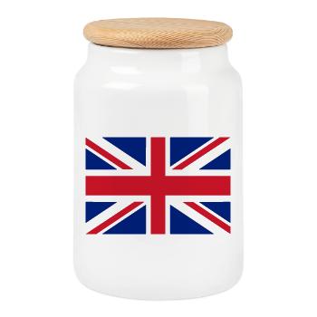Montrez vos couleurs - Royaume-Uni - Boîte à biscuits avec couvercle en bois - blanc - Devant