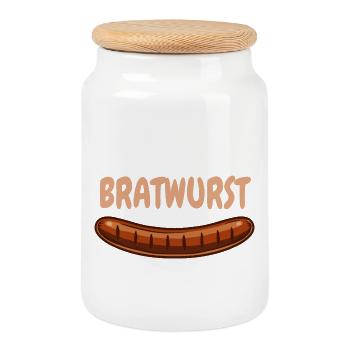 Team Bratwurst - Grill Fan - Grillen Wurst - Keksdose mit Holzdeckel - Weiß - Vorne