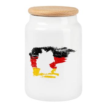Carte de l’Allemagne en Flag Brush - Boîte à biscuits avec couvercle en bois - blanc - Devant