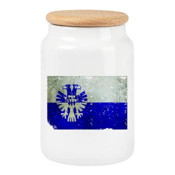t-shirt drapeau d’Arnhem effet grunge Nederland - Boîte à biscuits avec couvercle en bois - blanc - Devant