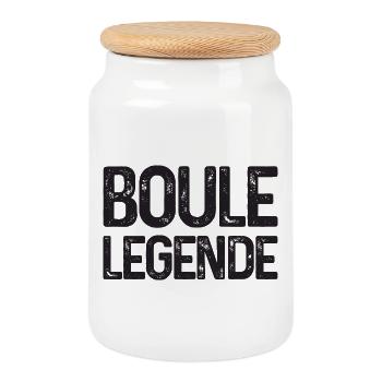 Boule Legende Outfit für Bouler zum boulen Boule - Keksdose mit Holzdeckel - Weiß - Vorne