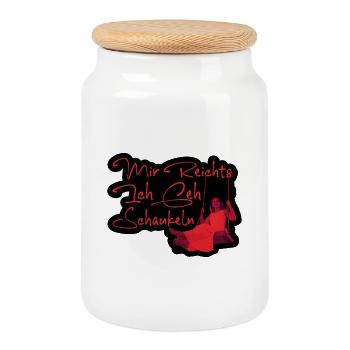 Mir Reichts Ich Geh Schaukeln – Humorvolles Design - Keksdose mit Holzdeckel - Weiß - Vorne