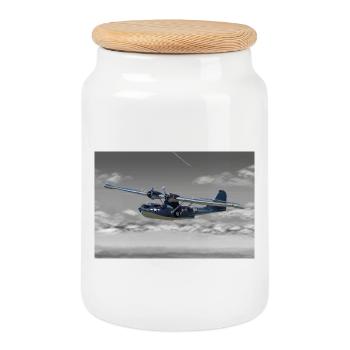 PBY Catalina - Keksdose mit Holzdeckel - Weiß - Vorne
