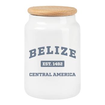 Belize Mittelamerika Est. 1492 - Keksdose mit Holzdeckel - Weiß - Vorne