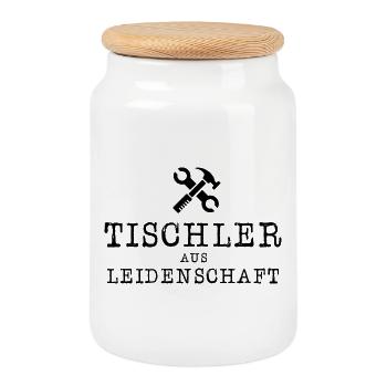 Tischler aus Leidenschaft Stolz Beruf Werkzeug - Keksdose mit Holzdeckel - Weiß - Vorne