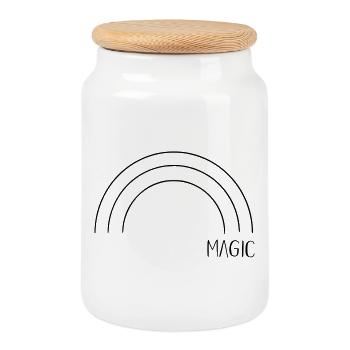 Magic Rainbow - Cookie Jar with Wooden Lid - white - Front