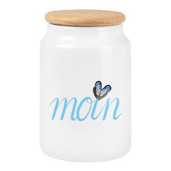 moin Nordsee Ostsee Meer - Keksdose mit Holzdeckel - Weiß - Vorne