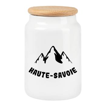 Haute Savoie Schwarzer Berg - Keksdose mit Holzdeckel - Weiß - Vorne