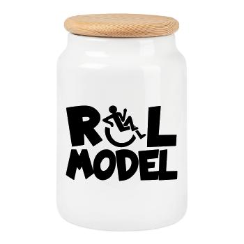 Jeder Rollstuhlfahrer ist ein Vorbild * - Keksdose mit Holzdeckel - Weiß - Vorne