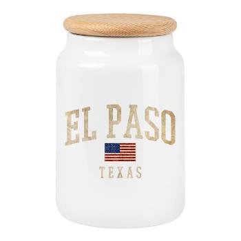 El Paso Texas Vintage Americana - Keksdose mit Holzdeckel - Weiß - Vorne