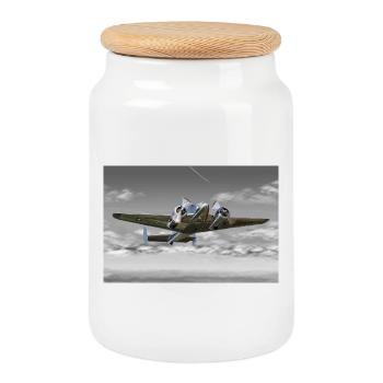 Beechcraft 18 - Keksdose mit Holzdeckel - Weiß - Vorne