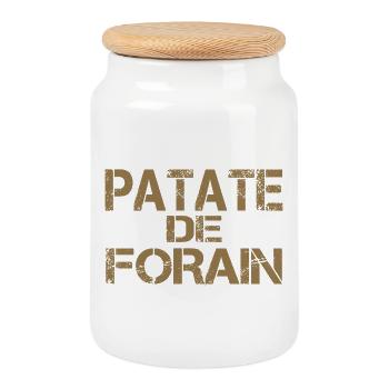 Patate forain ocre - Boîte à biscuits avec couvercle en bois - blanc - Devant