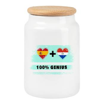 L’Espagne et le Paraguay drasent 100% génie - Boîte à biscuits avec couvercle en bois - blanc - Devant