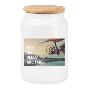 not all reels - Keksdose mit Holzdeckel - Weiß - Vorne