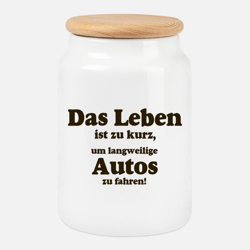 Auto Tuning Schrauber Kult Shirt, Auto Leben(25) - Keksdose mit Holzdeckel - Weiß