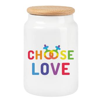 Pride Month LGBT - Liebe - Keksdose mit Holzdeckel - Weiß - Vorne