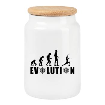 EVOLUTION EISKUNSTLAUF WINTER SCHNEE - Keksdose mit Holzdeckel - Weiß - Vorne