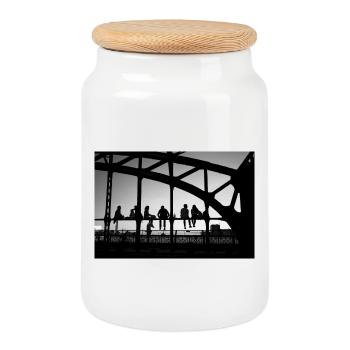 Soir - Boîte à biscuits avec couvercle en bois - blanc - Devant