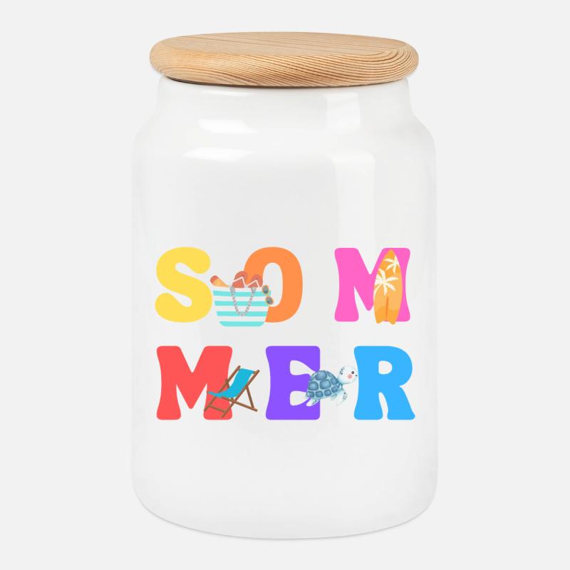 Sommer - Summer - Sommerliebe - Sonne - Keksdose mit Holzdeckel - Weiß
