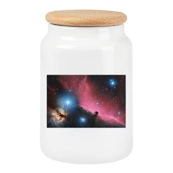 Space Astro Foto Pferdekopfnebel - Keksdose mit Holzdeckel - Weiß - Vorne