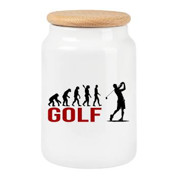 Evolution Golfsport - Keksdose mit Holzdeckel - Weiß - Vorne