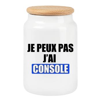 Je peux pas j'ai console - Boîte à biscuits avec couvercle en bois - blanc - Devant