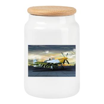 P-51 - Keksdose mit Holzdeckel - Weiß - Vorne