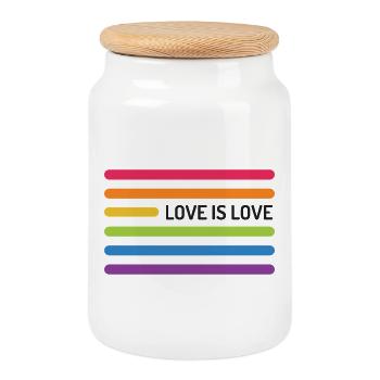 LGBT Pride Monat - Liebe ist Liebe - Keksdose mit Holzdeckel - Weiß - Vorne