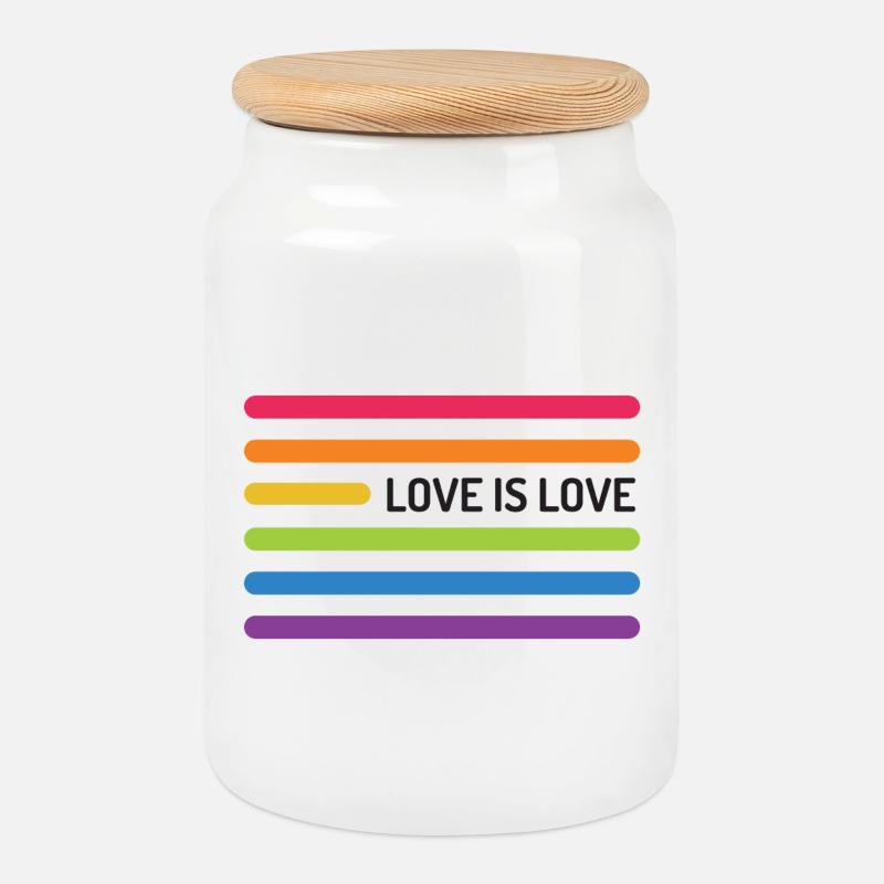 LGBT Pride Monat - Liebe ist Liebe - Keksdose mit Holzdeckel - Weiß