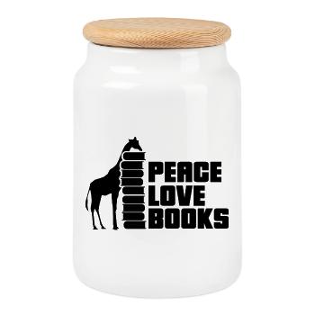 Livres de lecture Livre Girafe - Boîte à biscuits avec couvercle en bois - blanc - Devant
